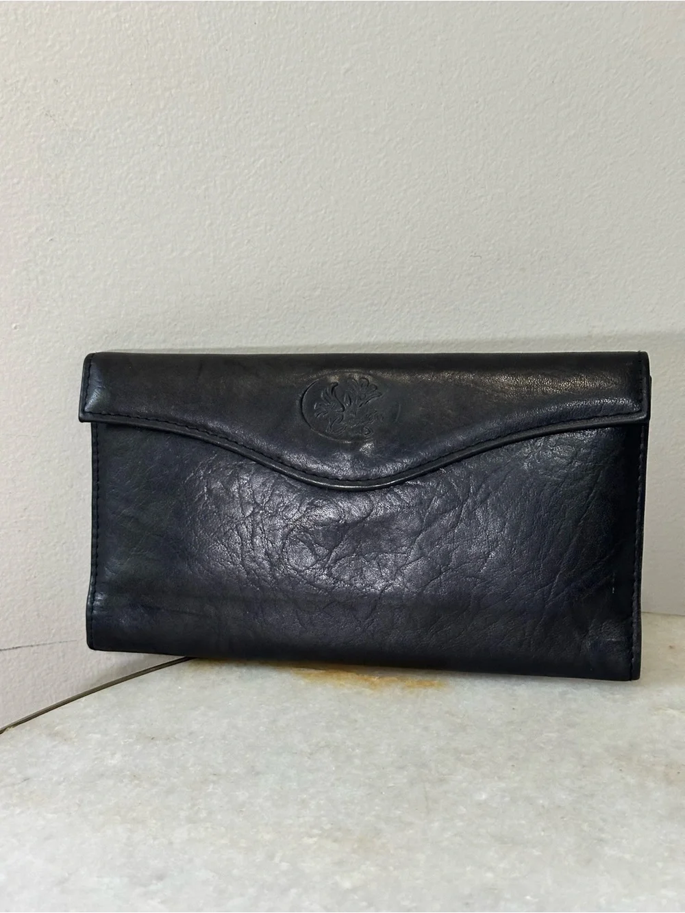 Buxton Women’s Heiress Organizer Clutch Wallet Cowhide Leather Black Cardholder
